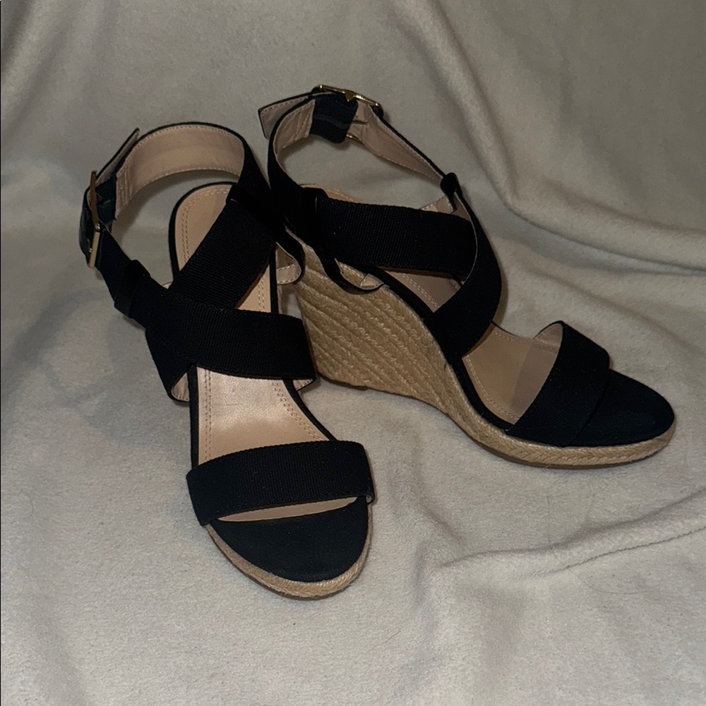 Banana Republic Factory Black Wedge Sandals